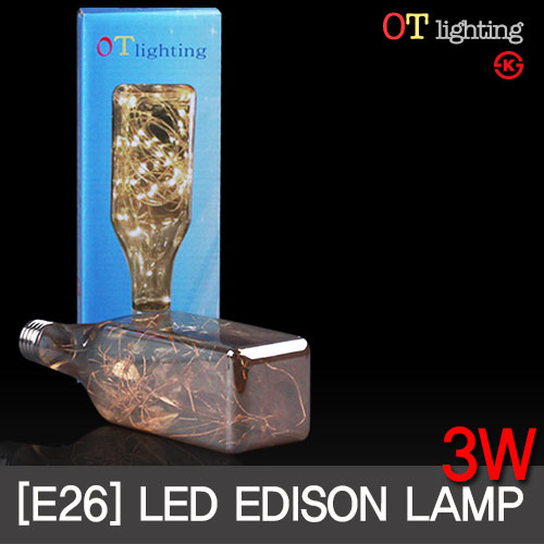 OT LED 에디슨 은하수 램프 3W (사각물병모양)