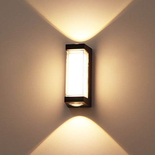 LED 에코 멜드 사각 벽등 10W 블랙 전구색 KS 플리커프리
